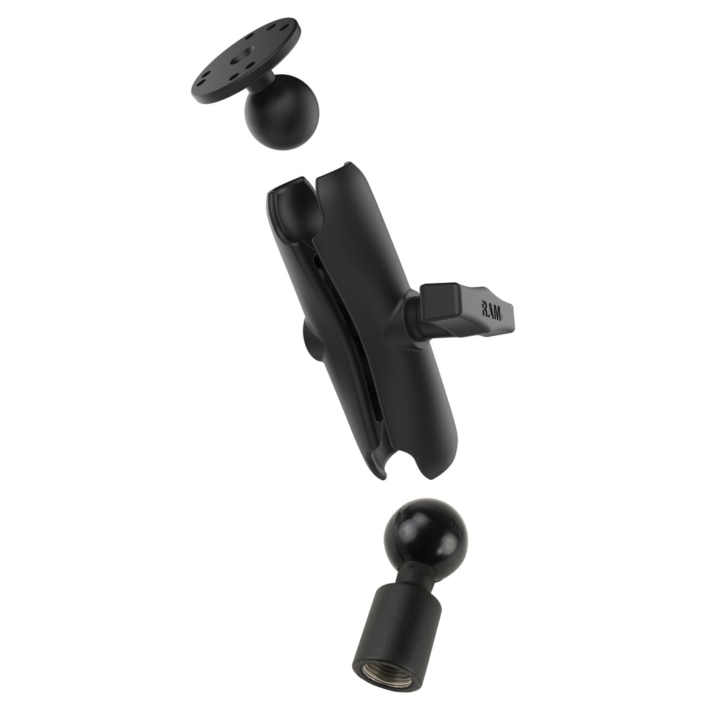 RAM-101-218-1U:RAM-101-218-1U_1:RAM® Universal Double Ball Mount with Round Plate and 1/2" NPT Thread