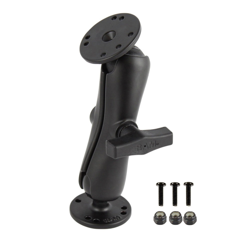RAM-101-G4:RAM-101-G4_1:RAM® Double Ball Mount with Garmin Fishfinder #8-32 Hardware