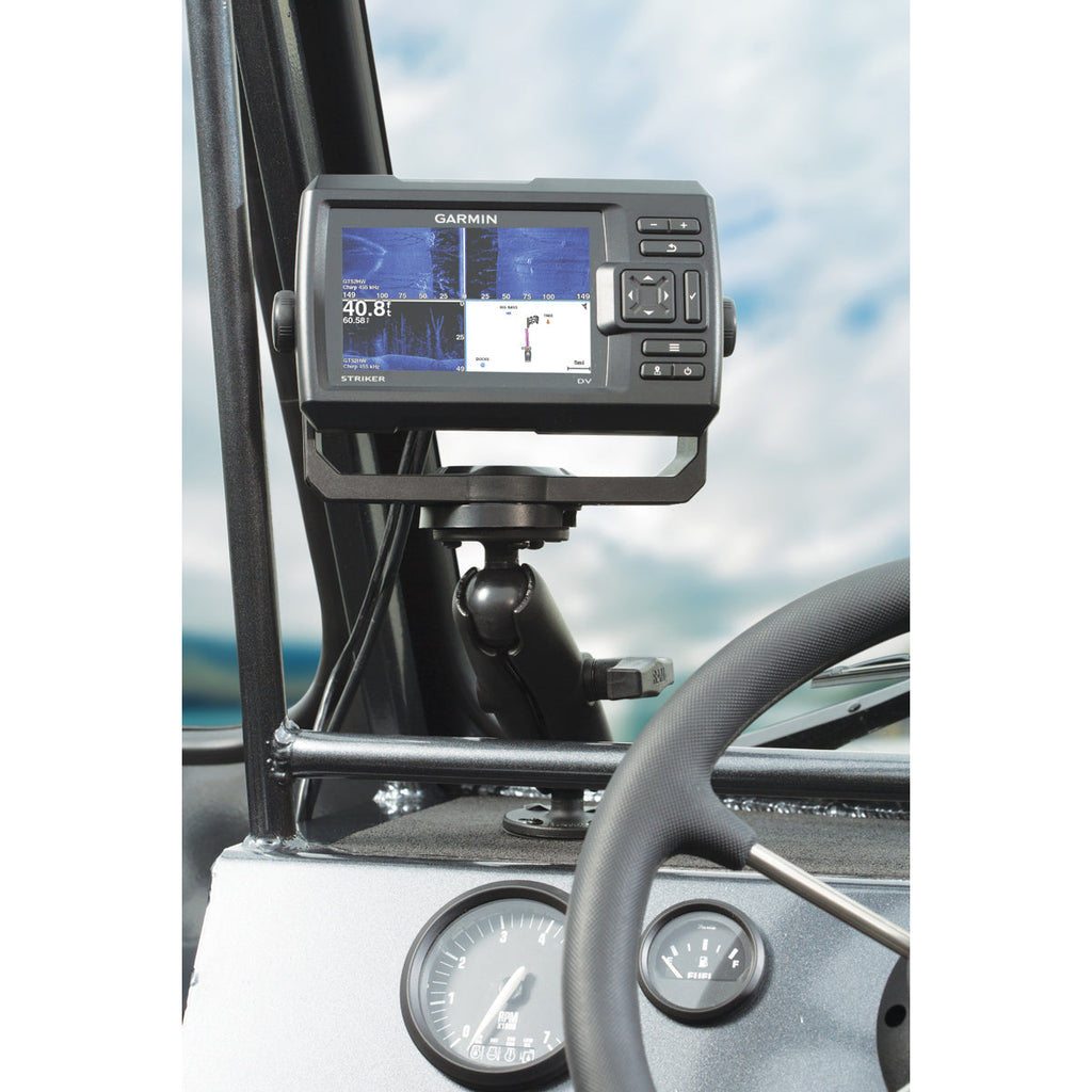 RAM-101-G4:RAM-101-G4_1:RAM® Double Ball Mount with Garmin Fishfinder #8-32 Hardware
