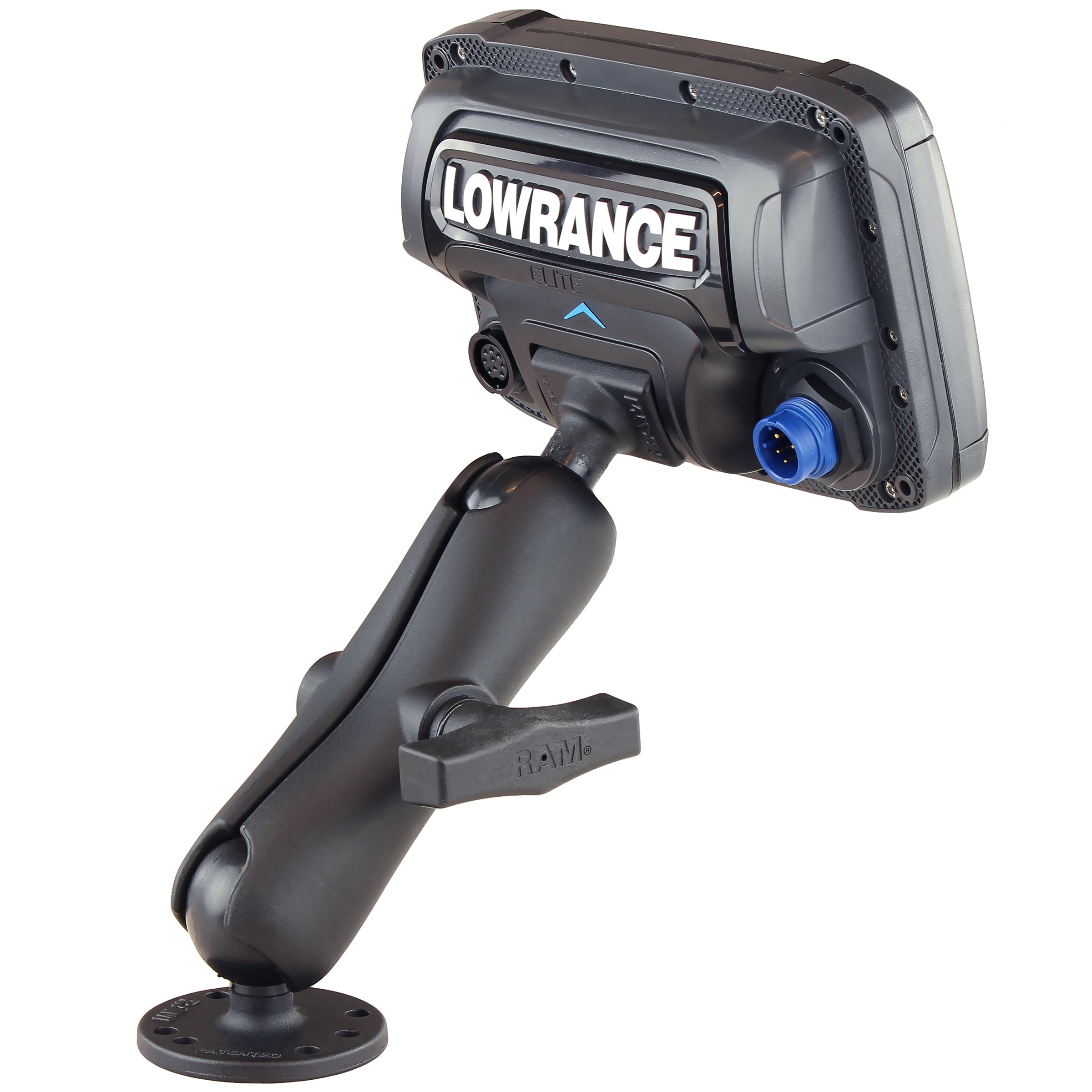 RAM-101-LO11:RAM-101-LO11_1:RAM® Double Ball Mount for Lowrance Elite-5 & Elite-7 Ti + More