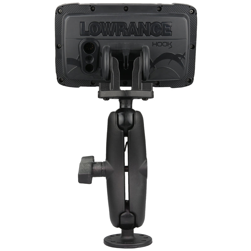 RAM-101-LO12:RAM-101-LO12_1:RAM® Double Ball Mount for Lowrance Eagle 4 & 5, Hook² & Reveal 5