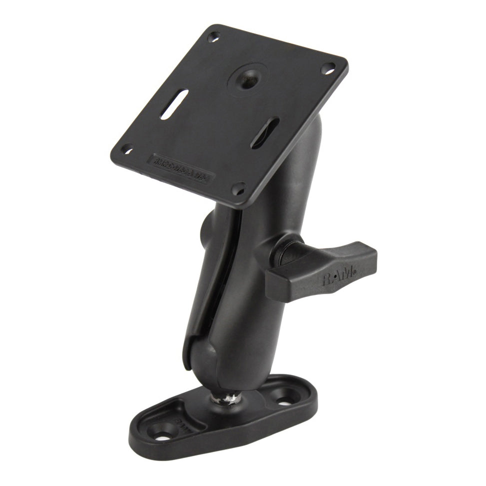 RAM-101-RAY1U:RAM-101-RAY1U_1:RAM® Double Ball Mount with 75x75mm VESA Plate and 2-Hole Base
