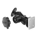 RAM-101L-B-225B2U:RAM-101L-B-225B2U_1:RAM® Locking Drill-Down Dashboard Mount with Backing Plate C Size Short
