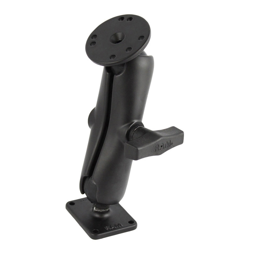 RAM-101U-225:RAM-101U-225_1:RAM® Double Ball Mount with Round & Rectangular Plates - Medium