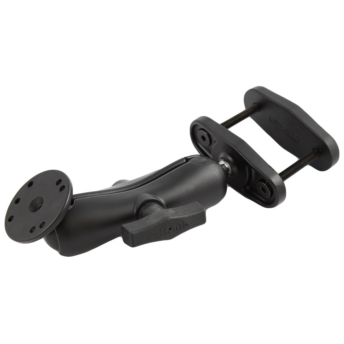 RAM-101U-247-25:RAM-101U-247-25_1:RAM® 2.5" Square Post Clamp Mount with Round AMPS Plate - Medium Arm
