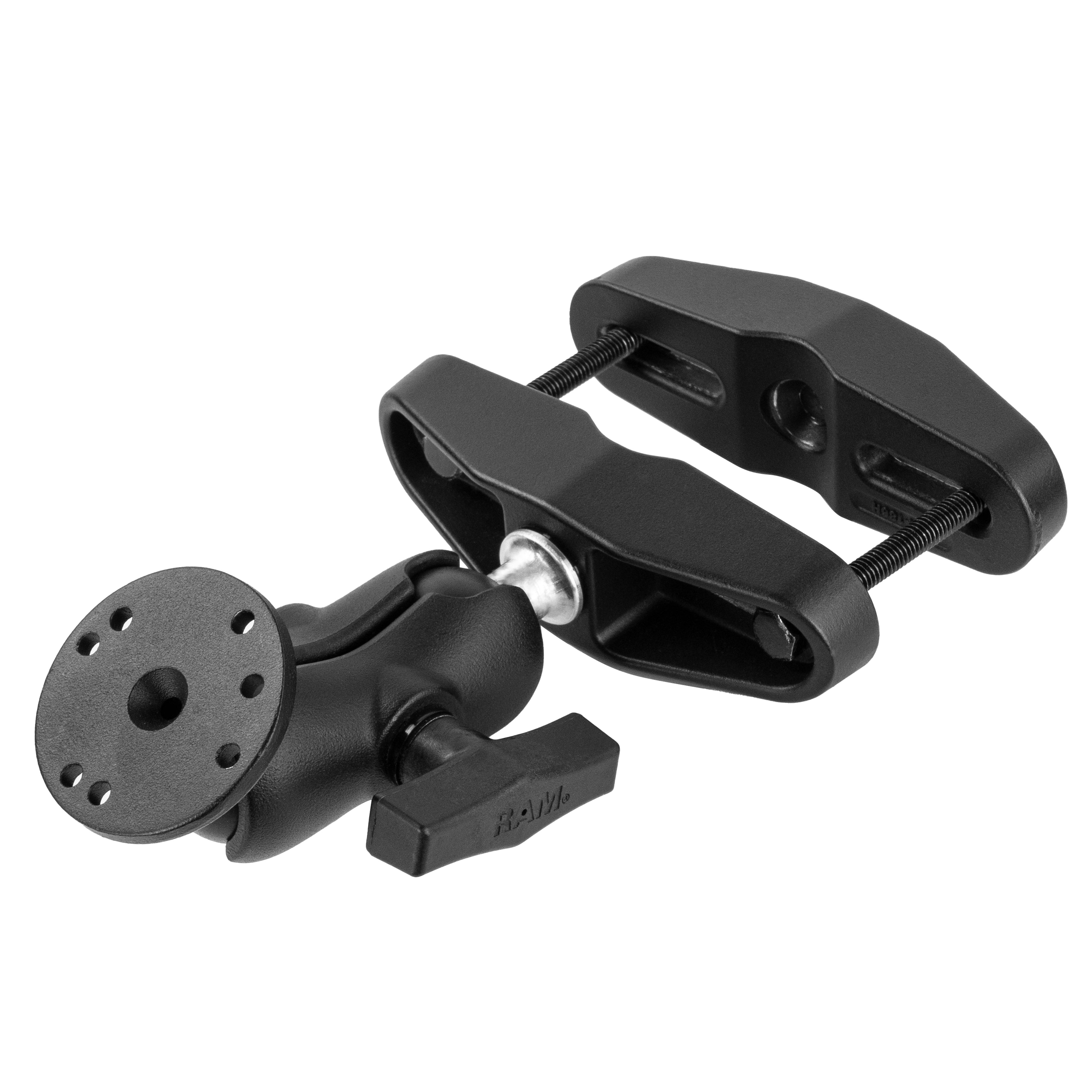 RAM-101U-B-247:RAM-101U-B-247_1:RAM® Universal Post Clamp Mount with Round Plate - C Size Short Arm