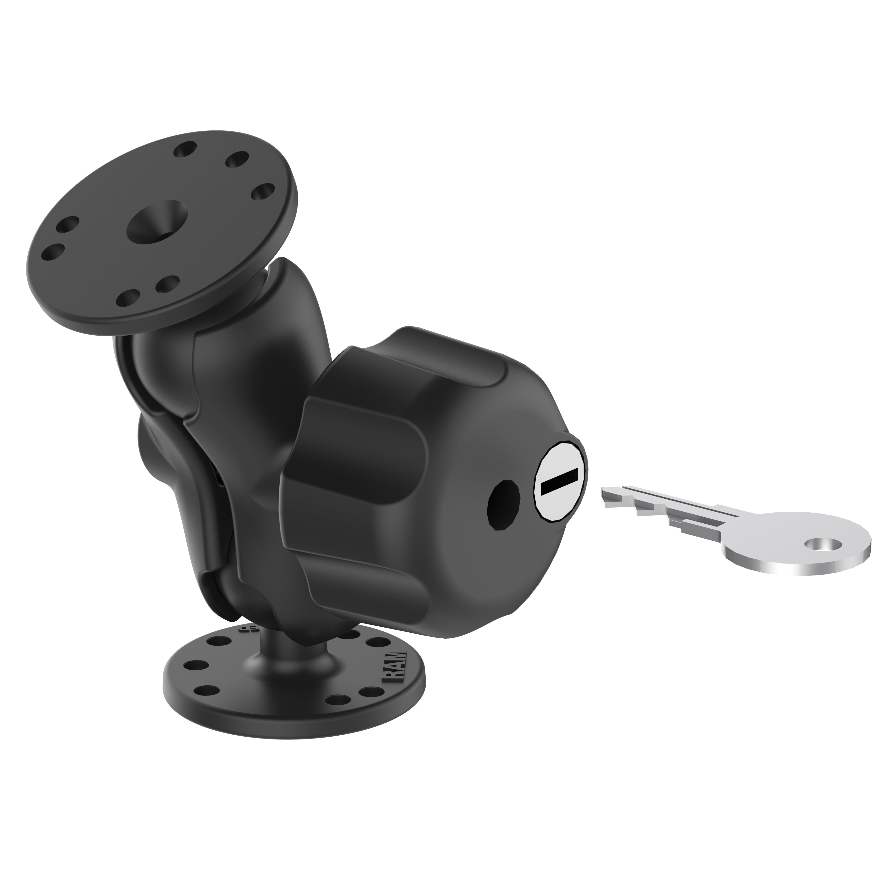 RAM-101U-BL:RAM-101U-BL_1:RAM® Double Ball Mount with Key Lock Knob - C Size Short
