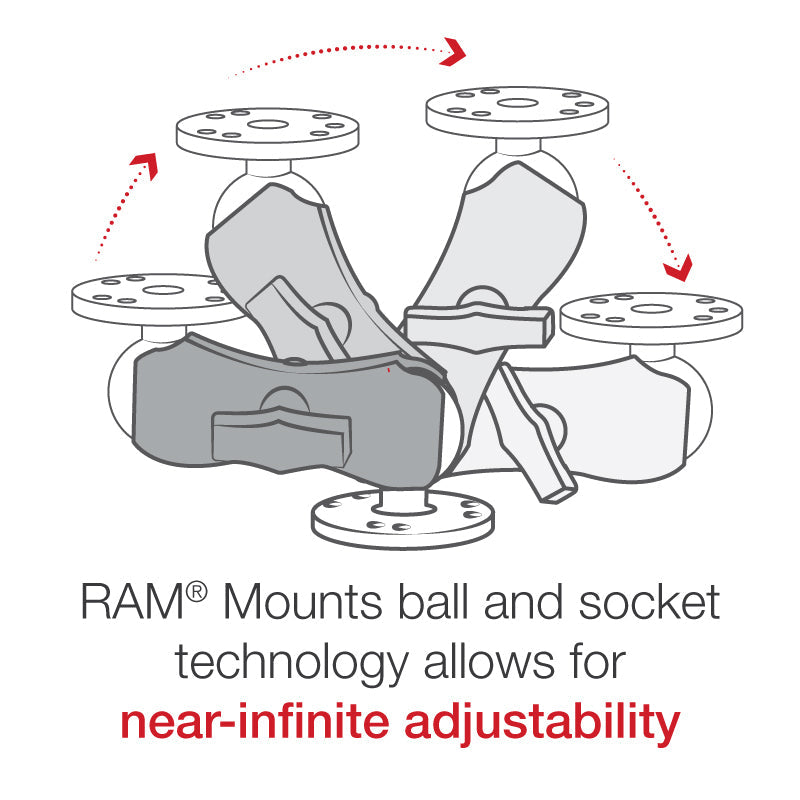 RAM-101U-B:RAM-101U-B_1:RAM® Universal Double Ball Mount with Two Round Plates - C Size Short