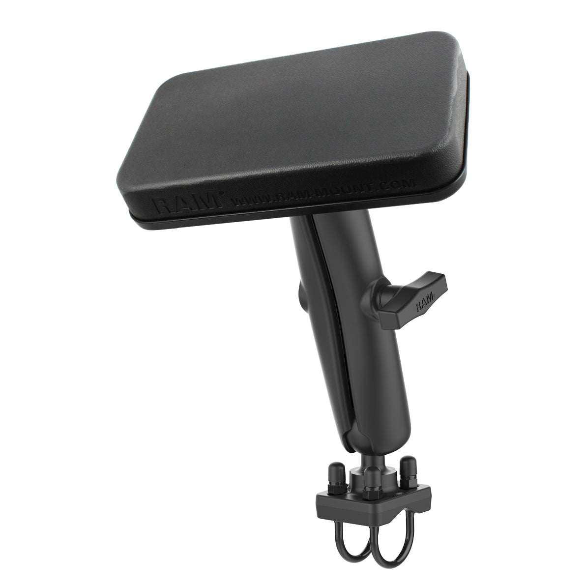 RAM-101U-D-235Z-BR1:RAM-101U-D-235Z-BR1_1:RAM® Double U-Bolt Mount with Back Rest for ATV's - C Size Medium