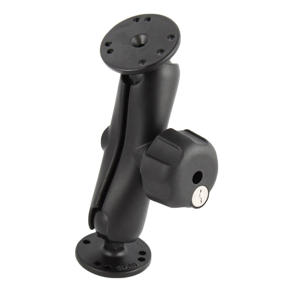 RAM-101U-L:RAM-101U-L_1:RAM® Double Ball Mount with Key Lock Knob - C Size Medium