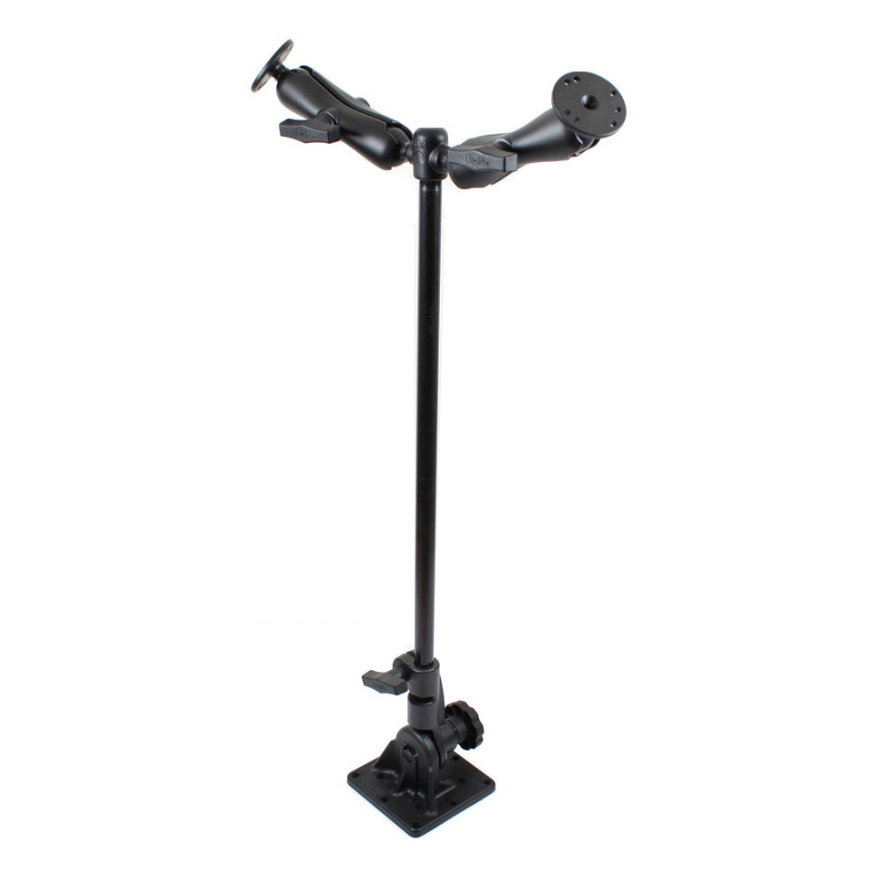 RAM-101U-VE10:RAM-101U-VE10_1:RAM® Pedestal Mount with 24" Pipe and Two Double Ball Mounts