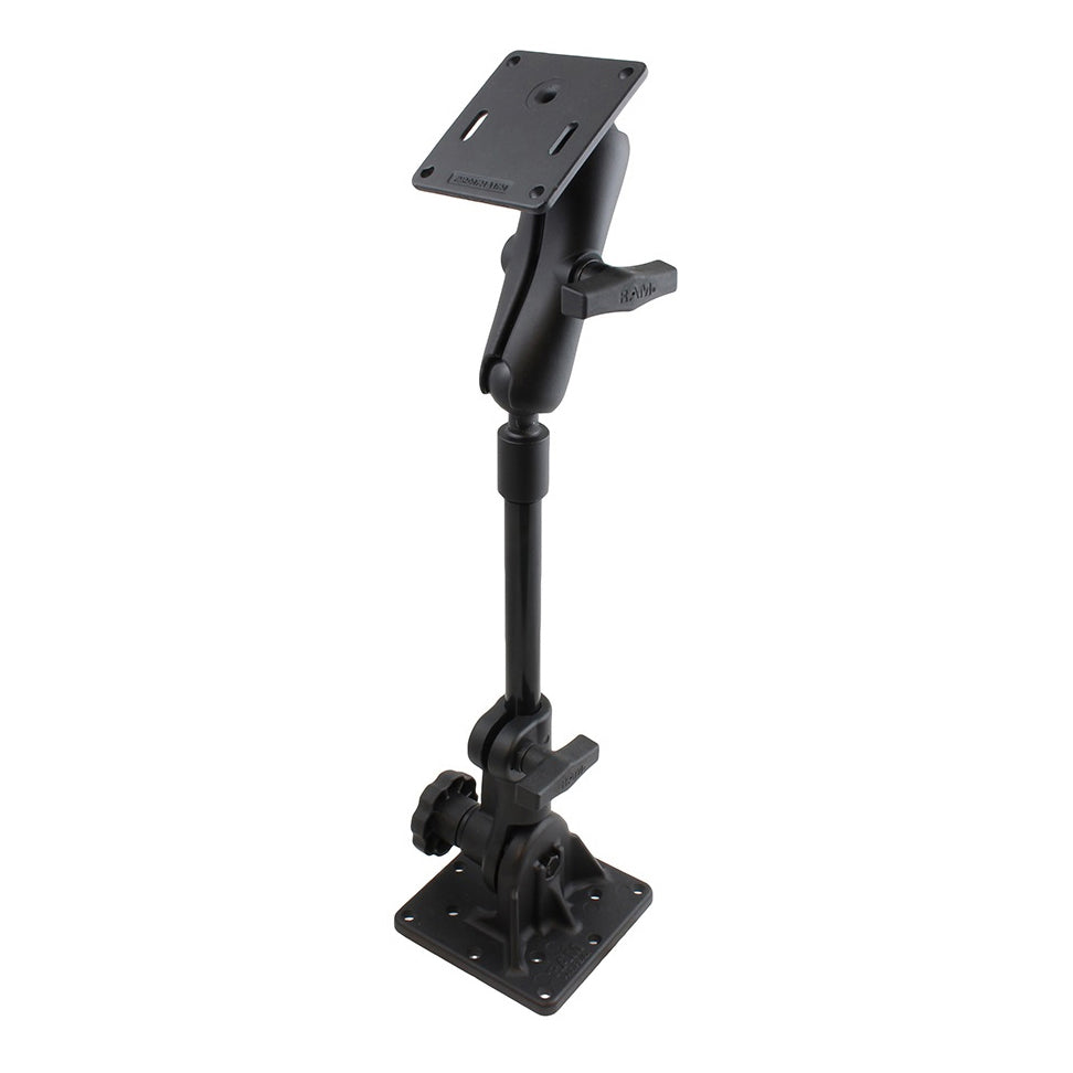 RAM-101U-VE12-9:RAM-101U-VE12-9_1:RAM® Pedestal Mount with 9" Pipe and 75x75mm VESA Plate