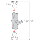 RAM-101U:RAM-101U_1:RAM® Double Ball Mount with Two Round Plates - C Size Medium