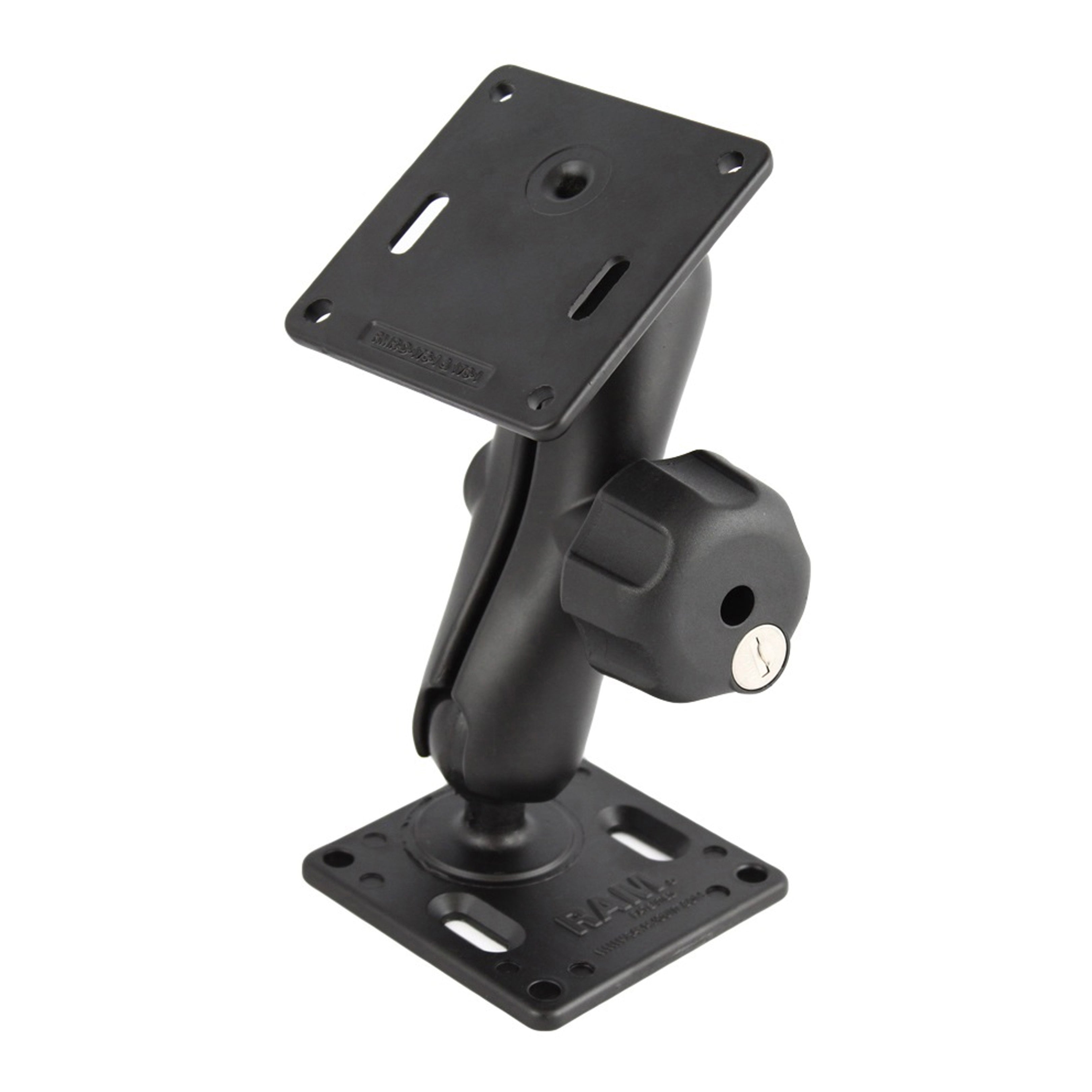 RAM-102LU-2461:RAM-102LU-2461_1:RAM® Double 75x75mm VESA Mount with Key Lock Knob - Medium