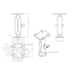 RAM-107U:RAM-107U_1:RAM® Fishfinder Mount for Humminbird Devices - C Size Medium