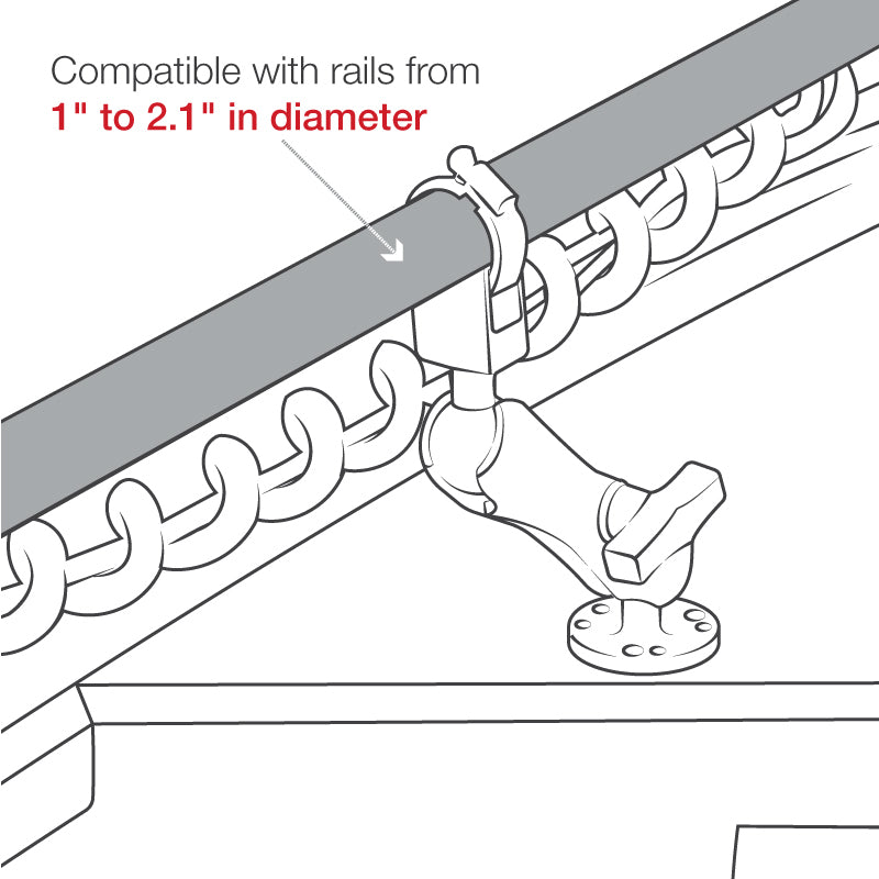 RAM-108U:RAM-108U_1:RAM® Trolling Motor Stabilizer with Strap Hose Clamp - Medium