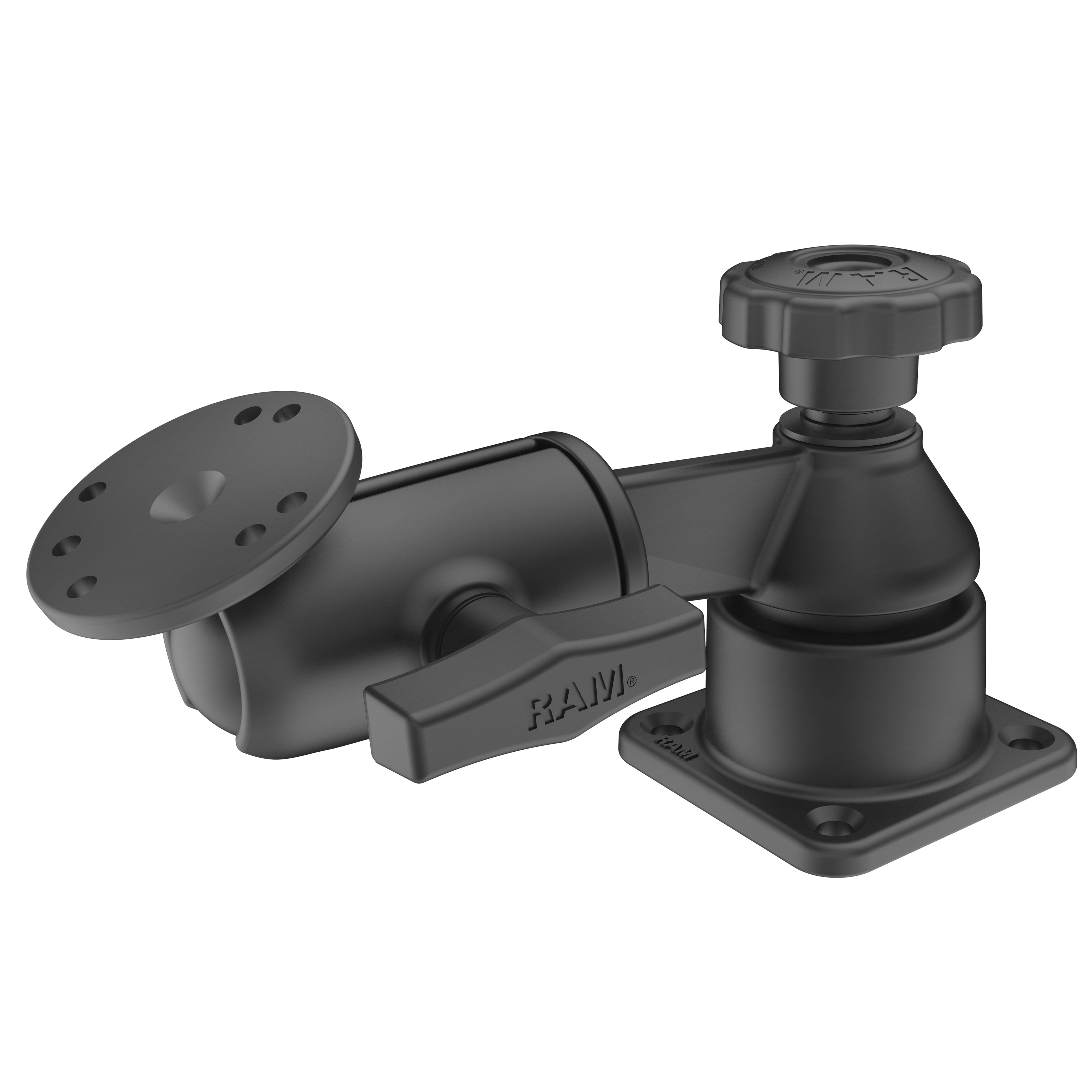 RAM-109H-3U:RAM-109H-3U_1:RAM® Horizontal 6" Swing Arm Mount with Ball & Socket Round Plate