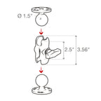 RAM-201U-B:RAM-201U-B_1:RAM® Double Socket Arm - C Size Short