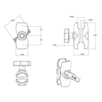 RAM-201U-B:RAM-201U-B_1:RAM® Double Socket Arm - C Size Short