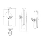 RAM-201U-D:RAM-201U-D_1:RAM® Double Socket Arm - C Size Long