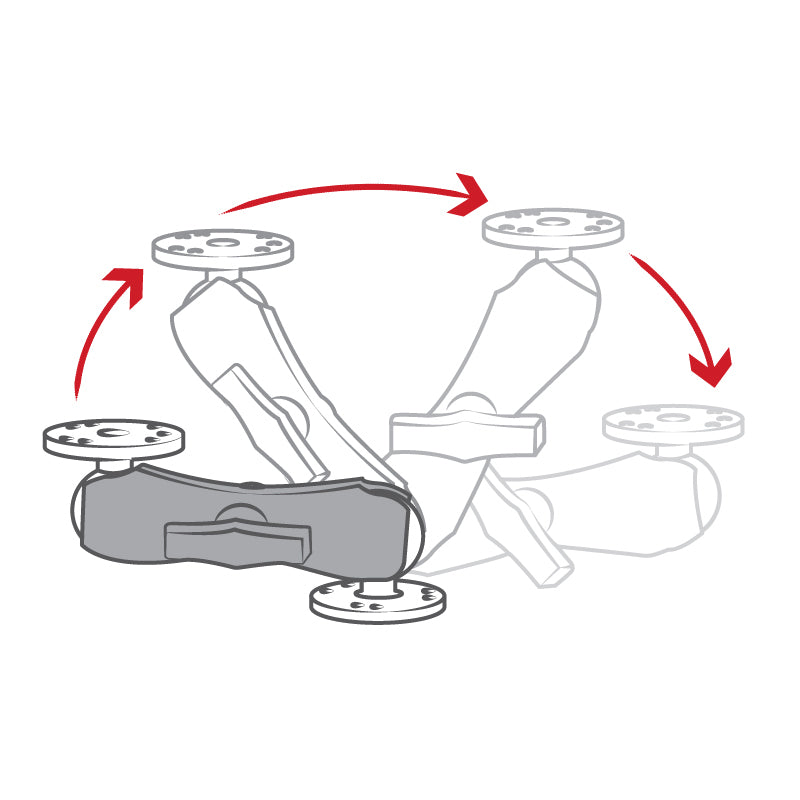 RAM-201U:RAM-201U_1:RAM® Double Socket Arm - C Size Medium