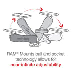 RAM-202-24-202U:RAM-202-24-202U_1:RAM® Drill-Down Double Ball Mount for Humminbird Helix 7 - Medium