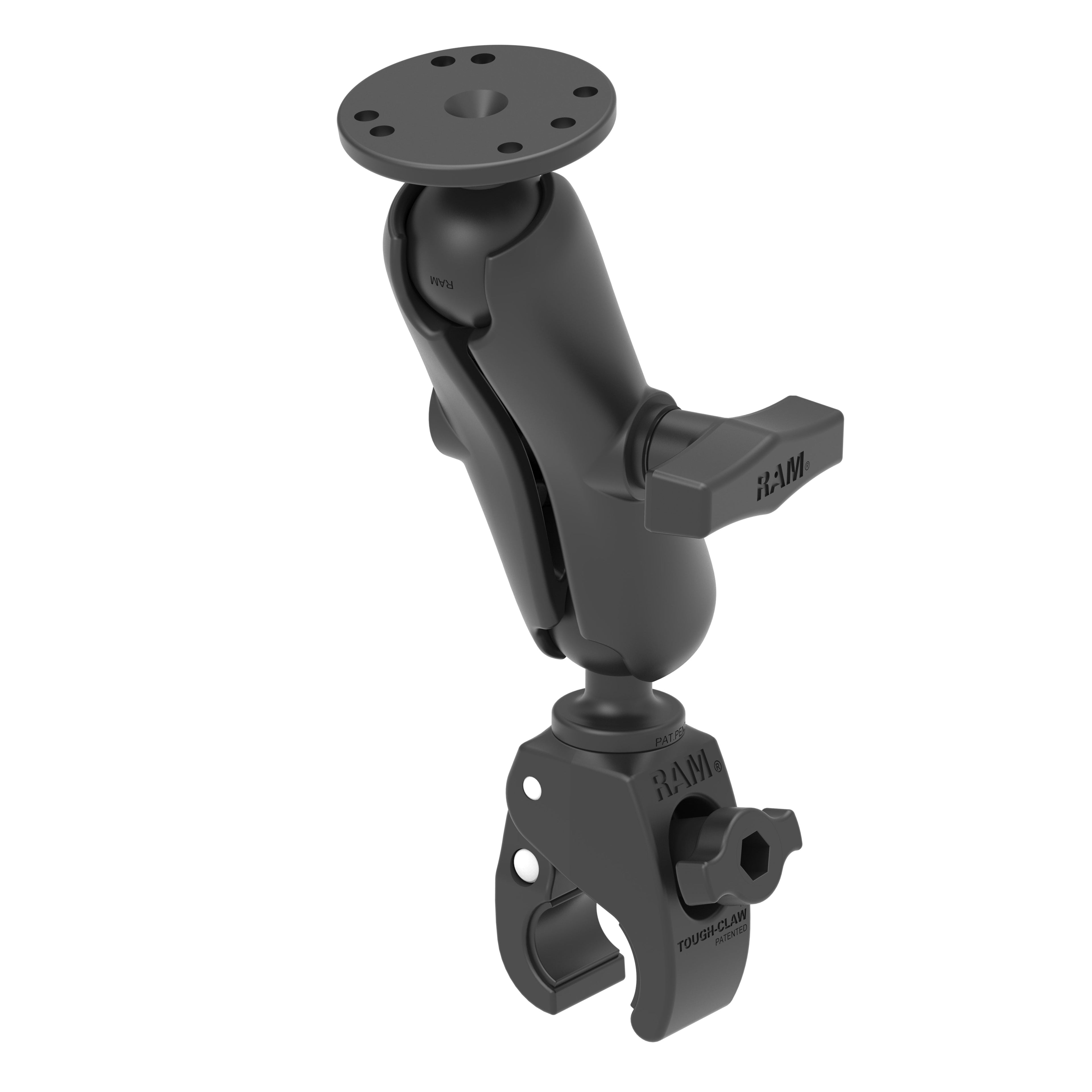 RAM-202-400:RAM-202-400_1:RAM® Tough-Claw™ Small Clamp Mount with Round Plate Adapter - Medium