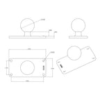 RAM-202U-24:RAM-202U-24_1:RAM® Ball Base with 1.5" x 3.5" 4-Hole Pattern - C Size
