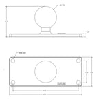 RAM-202U-25:RAM-202U-25_1:RAM® Ball Base with 1.5" x 4.5" 4-Hole Pattern - C Size