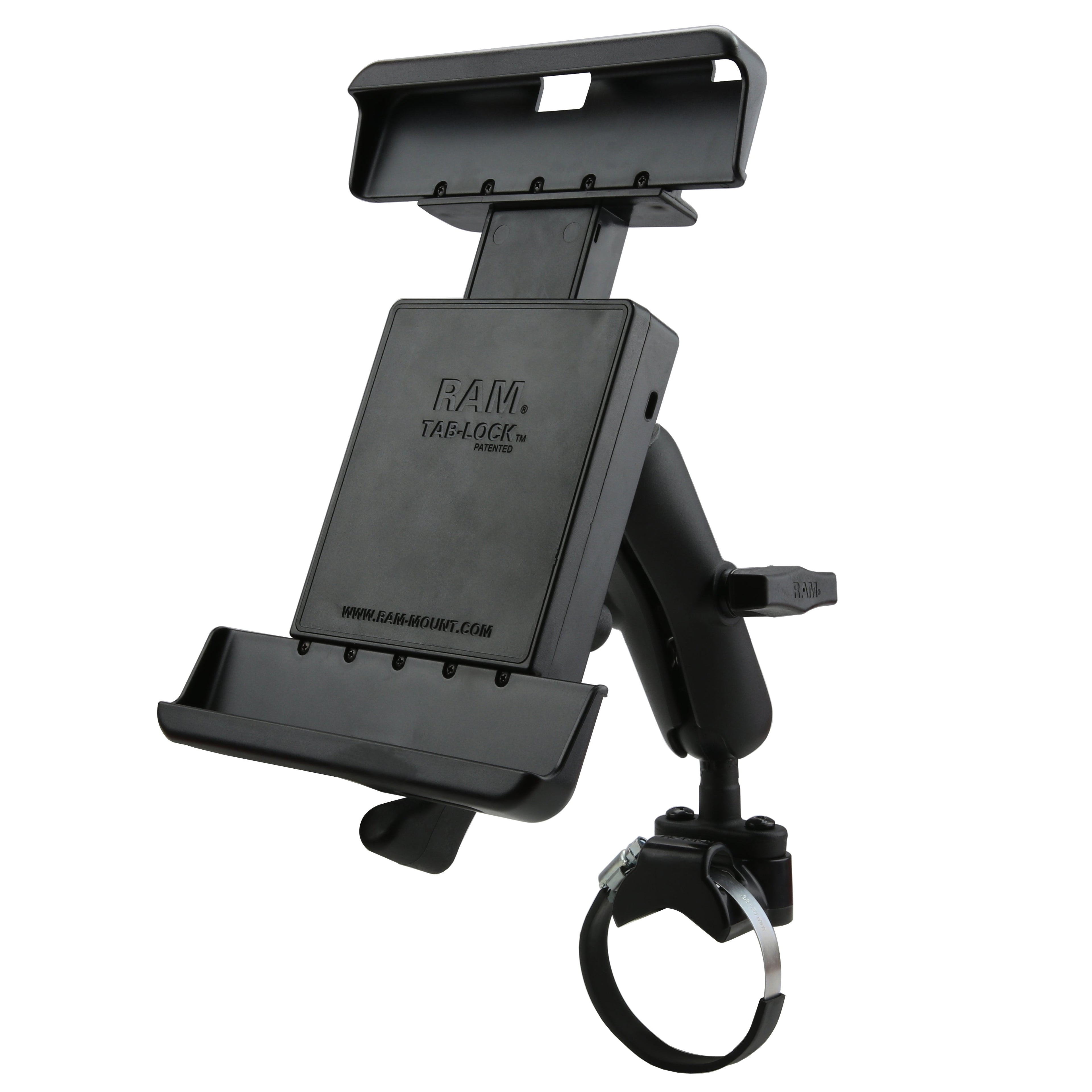 RAM-231Z-2-TABL25U:RAM-231Z-2-TABL25U_1:RAM® ATV/UTV Rail Mount for 10" Tablets with Heavy Duty Cases