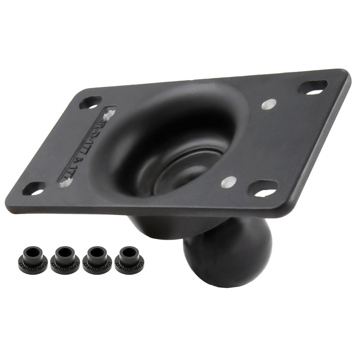 RAM-243U-AVA1:RAM-243U-AVA1_1:RAM® 50x100mm Half VESA Plate with Ball and Custom Pre-Drilled Holes