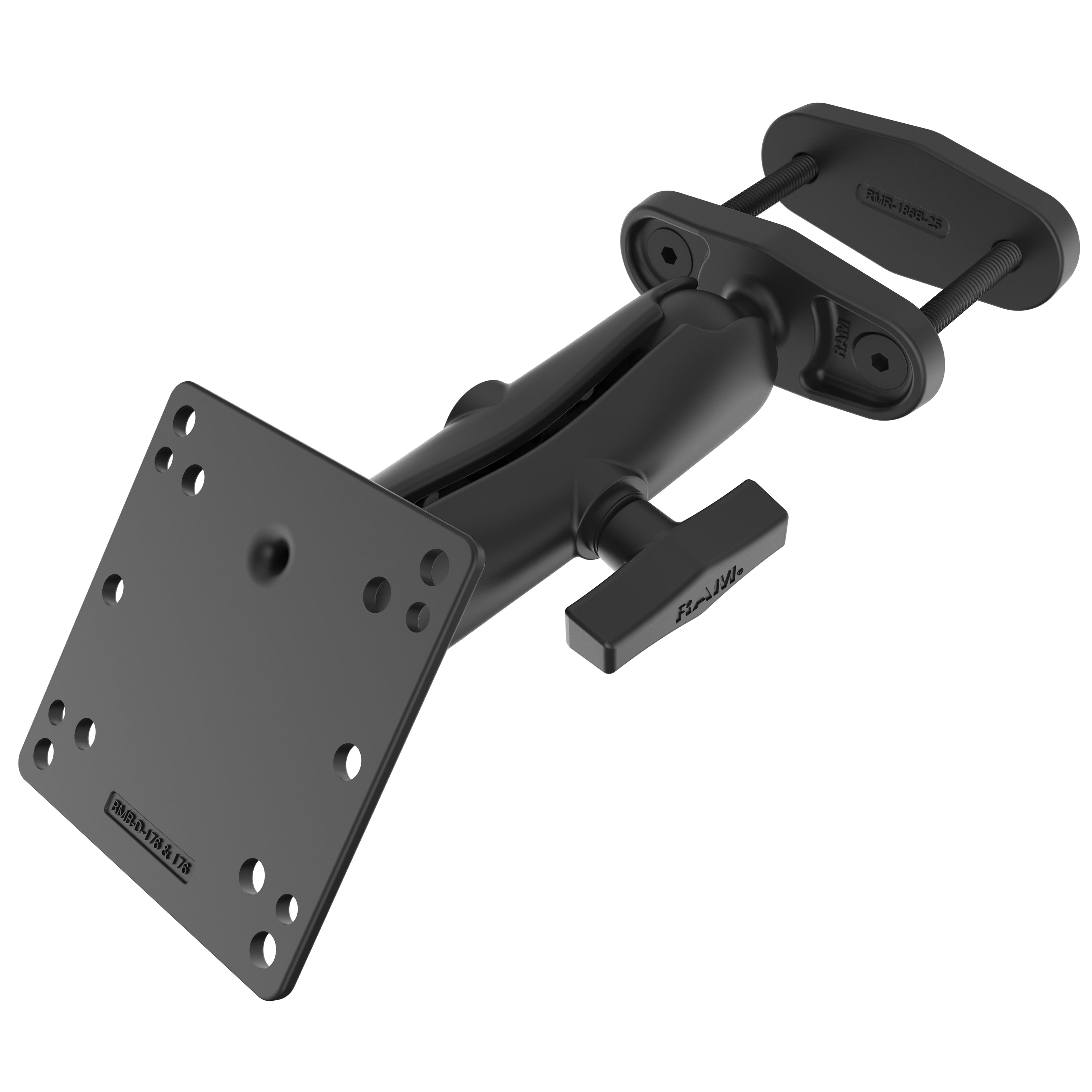 RAM-246-247U-25:RAM-246-247U-25_1:RAM® 2.5" Square Post Clamp Mount with 100x100mm VESA Plate