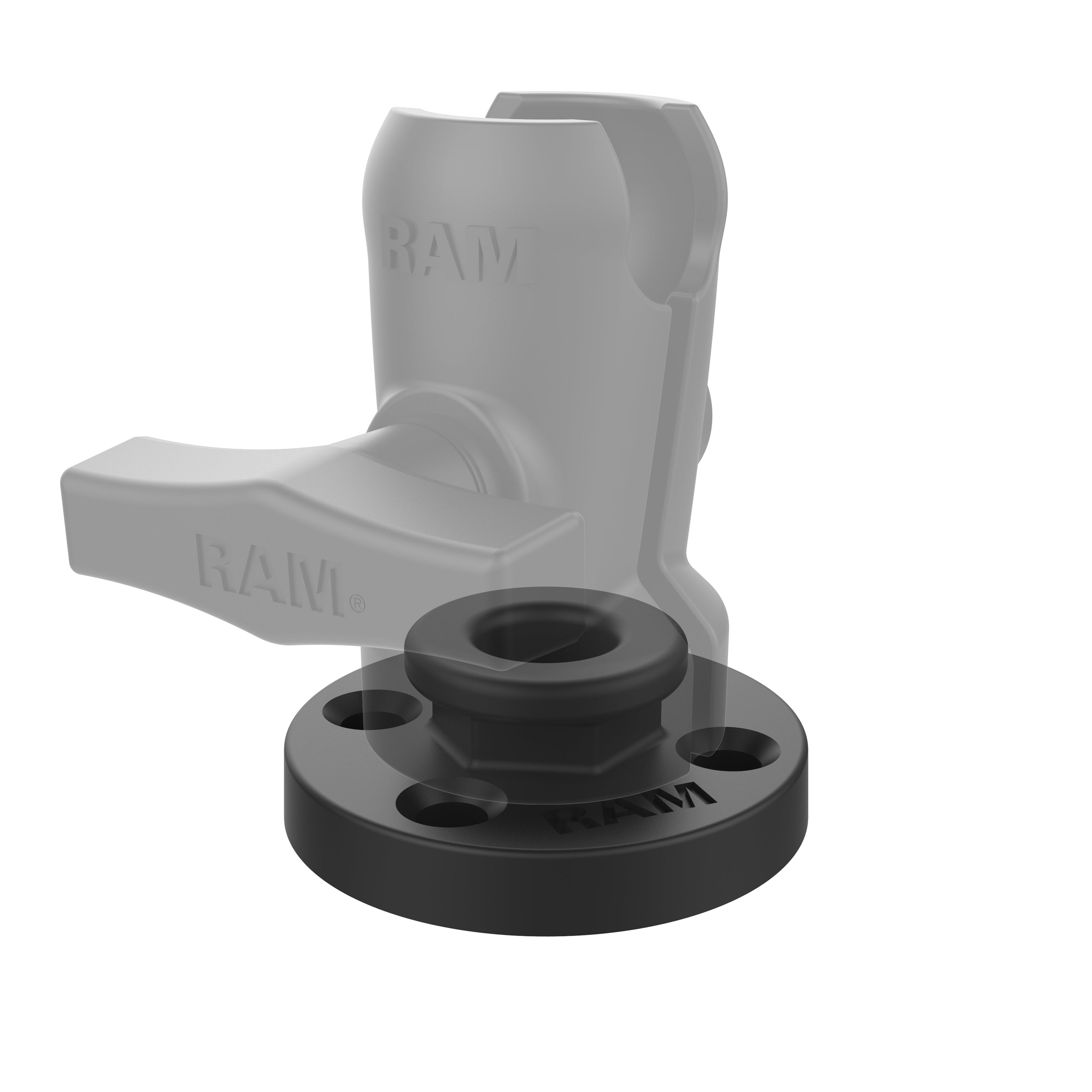 RAM-324-OFU:RAM-324-OFU_1:RAM® Round Base Adapter with Aluminum Octagon Button