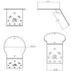 RAM-344U:RAM-344U_1:RAM® Angled Round Adapter Plate for XM & GPS Antennas
