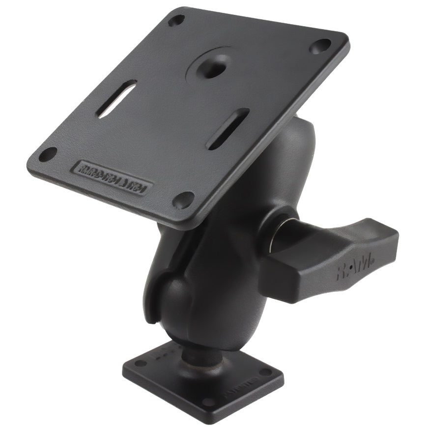 RAM-347U-B-2461:RAM-347U-B-2461_1:RAM® Double Ball Mount with 75x75mm VESA Plate and AMPS Plate