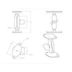 RAM-A-101U:RAM-A-101U_1:RAM® Double Ball Diamond Plate Mount - A Size Medium