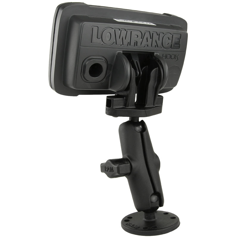 RAM-B-101-LO12:RAM-B-101-LO12_1:RAM® Double Ball Mount for Lowrance Eagle 4 & 5, Hook² & Reveal Series
