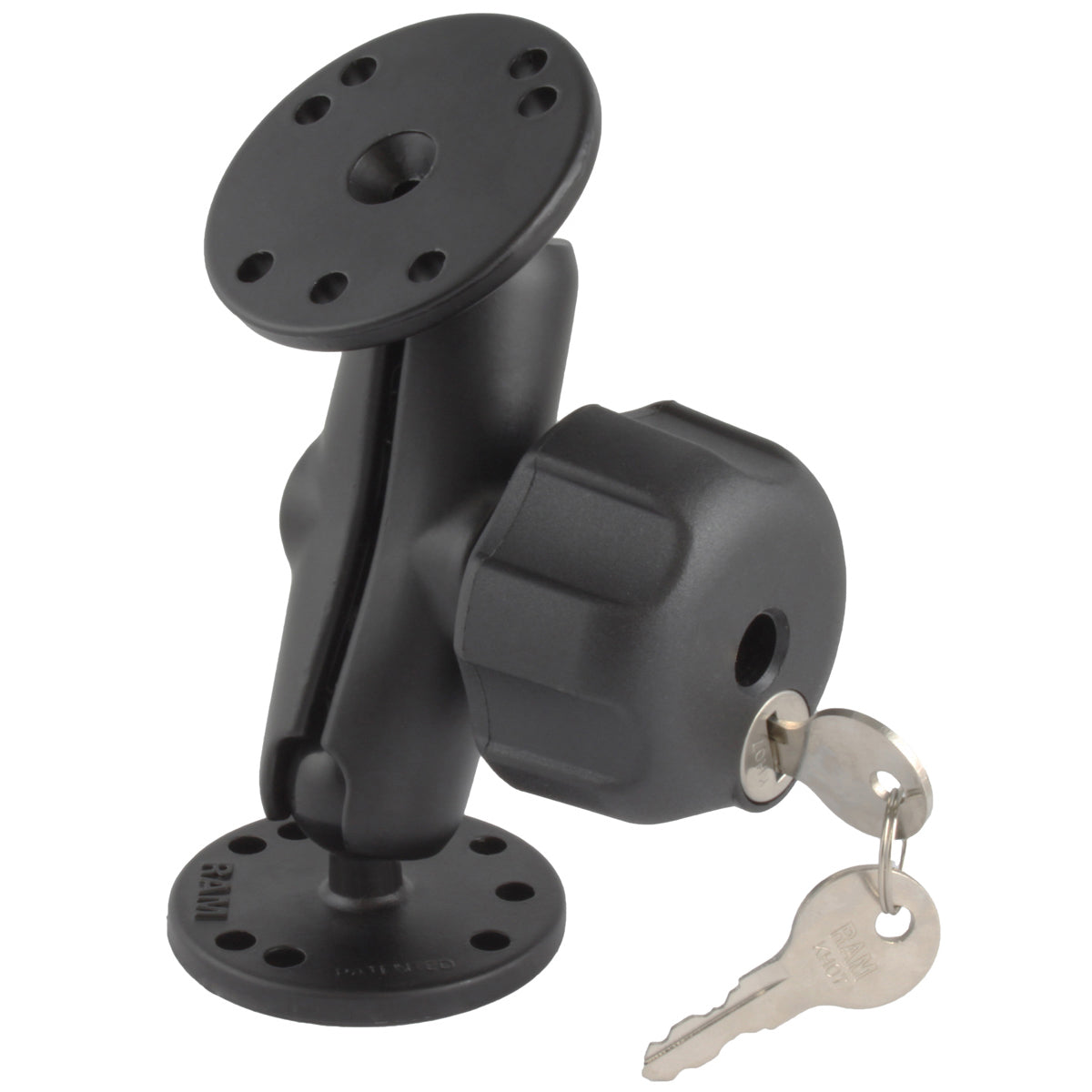 RAM-B-101LU:RAM-B-101LU_1:RAM® Double Ball Mount with Key Lock Knob - B Size Medium