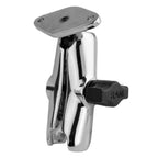 RAM-B-103-238CHU:RAM-B-103-238CHU_1:RAM® Chrome Double Socket Arm with Diamond Plate - Medium Arm