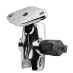 RAM-B-103-A-238CHU:RAM-B-103-A-238CHU_1:RAM® Chrome Double Socket Arm with Diamond Plate - Short Arm
