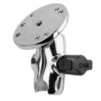 RAM-B-103CHU-A:RAM-B-103CHU-A_1:RAM® Chrome Double Socket Arm with Round Plate - Short Arm