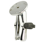 RAM-B-103CHU:RAM-B-103CHU_1:RAM® Chrome Double Socket Arm with Round Plate - Medium Arm