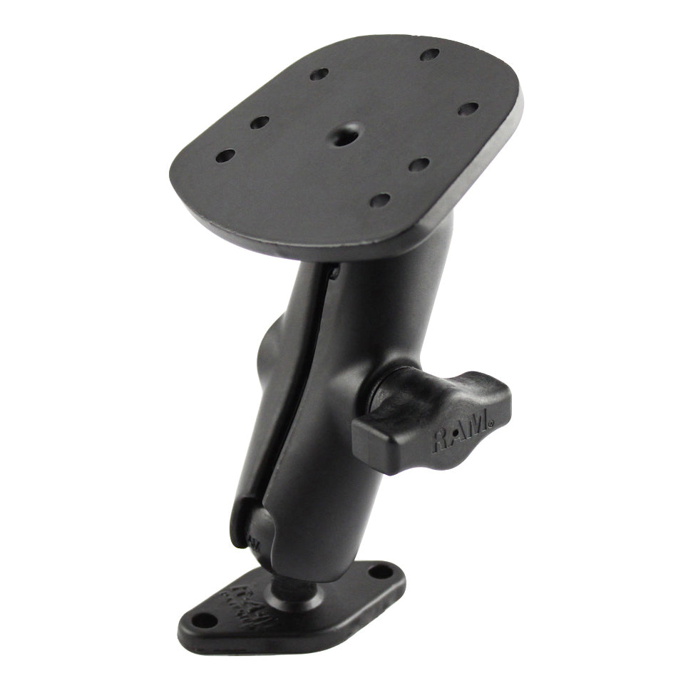 RAM-B-107-1U-238:RAM-B-107-1U-238_1:RAM® Double Ball Diamond Plate Mount for Humminbird Piranha + More