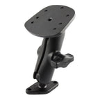 RAM-B-107-1U-238:RAM-B-107-1U-238_1:RAM® Double Ball Diamond Plate Mount for Humminbird Piranha + More