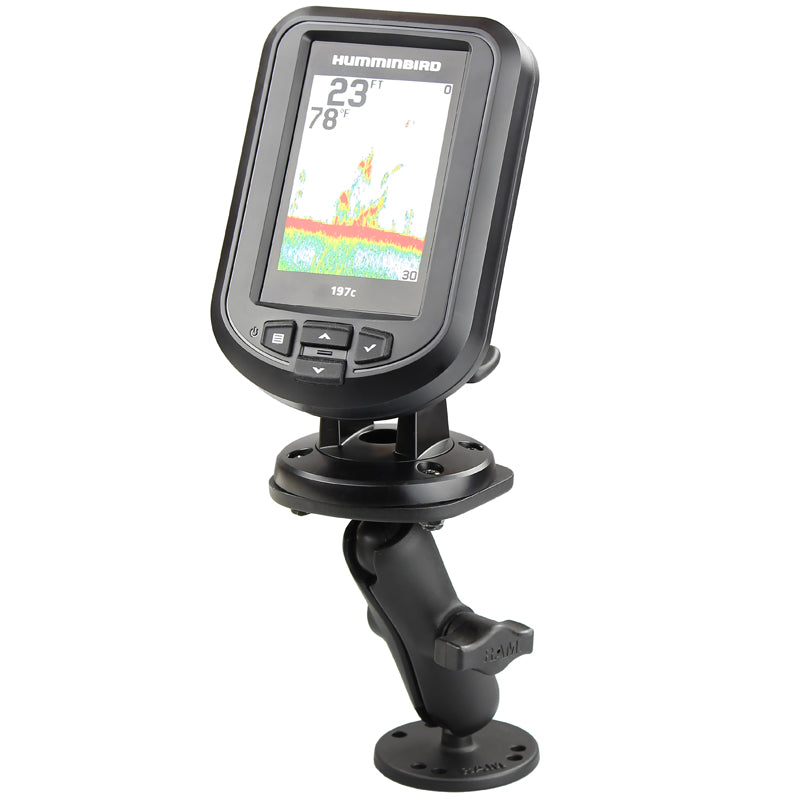 RAM-B-107-1U:RAM-B-107-1U_1:RAM® Drill-Down Double Ball Mount for Humminbird Piranha + More