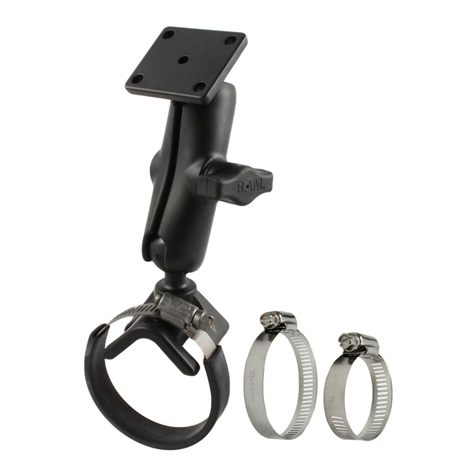 RAM-B-108-40U:RAM-B-108-40U_1:RAM® Double Ball Hose Clamp Kit 1" - 3" with AMPS Plate - Medium