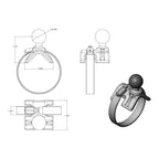 RAM-B-108-G1:RAM-B-108-G1_1:RAM® Strap Hose Clamp Mount with Hardware for Garmin GPSMAP + More