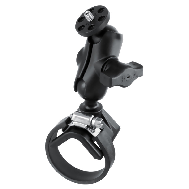 RAM-B-108B-A-366U:RAM-B-108B-A-366U_1:RAM® Strap Hose Clamp Mount with 1/4"-20 Camera Adapter - Short