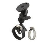 RAM-B-108U-A:RAM-B-108U-A_1:RAM® Double Ball Strap Hose Clamp Mount with Round Plate - Short