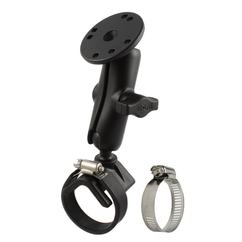 RAM-B-108U:RAM-B-108U_1:RAM® Double Ball Strap Hose Clamp Mount with Round Plate - Medium